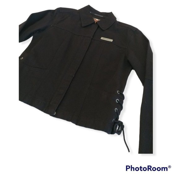 Women's Small S Harley-Davidson Denim Jacket - Picture 3 of 8